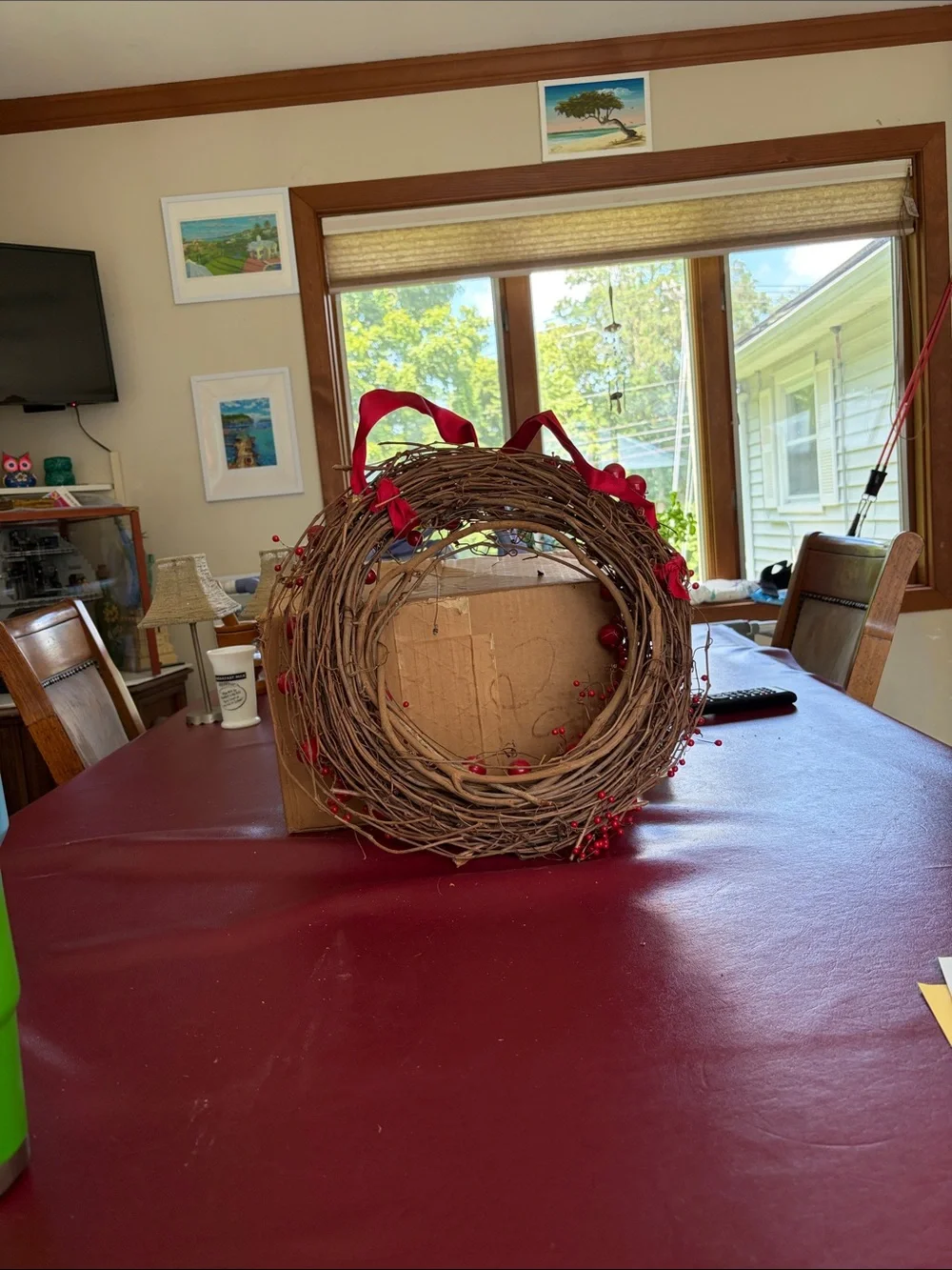 Red Berry Holiday Wreath - Decorative Home Holiday Accent